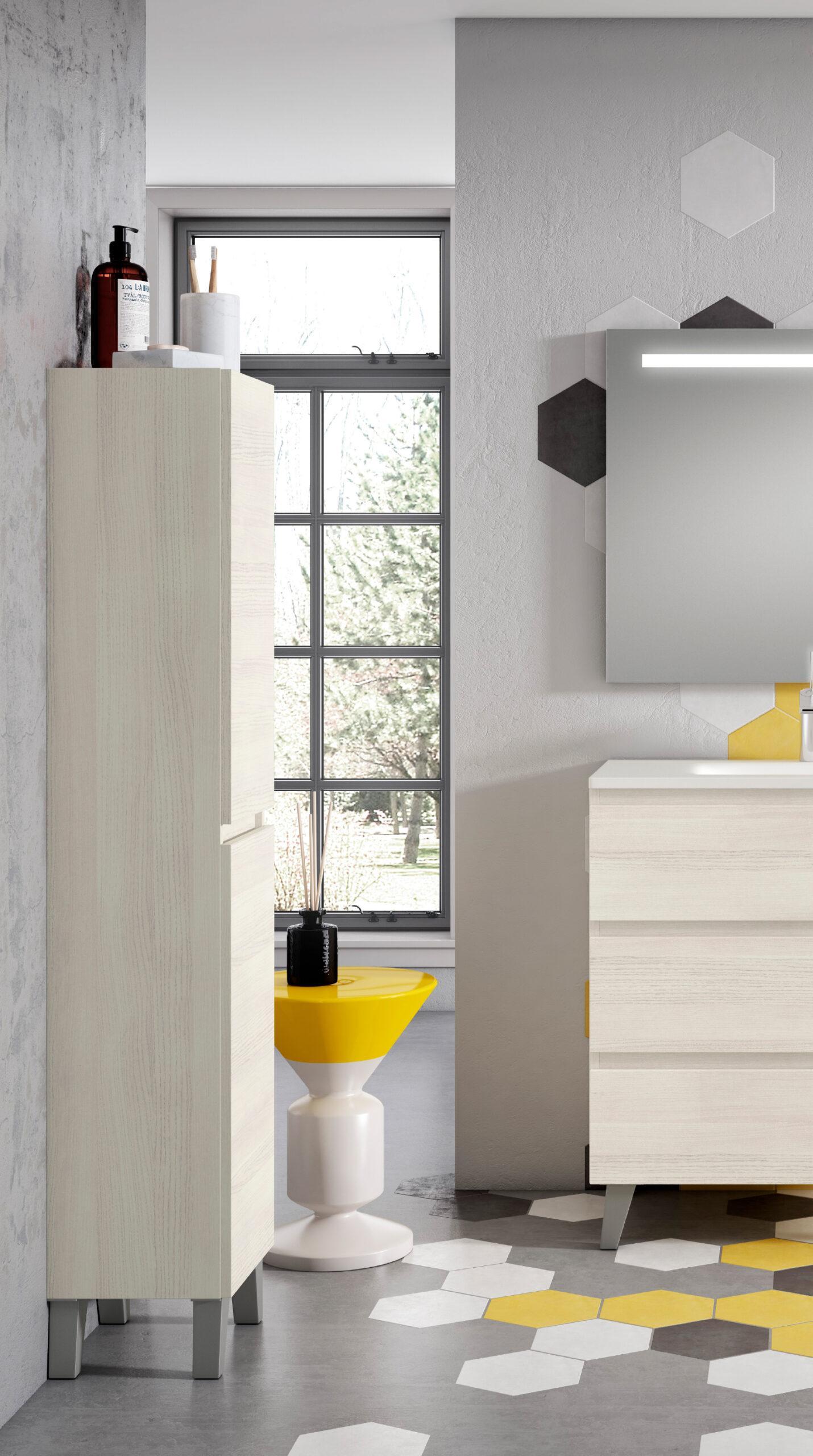 Colonne Lago 2 portes réversibles 1620x300x290 Chêne Clair