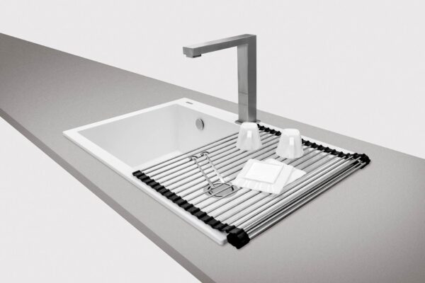 Égouttoir Roll-Up à usage multiple grille 454x315x9mm Noir/Inox N° 68