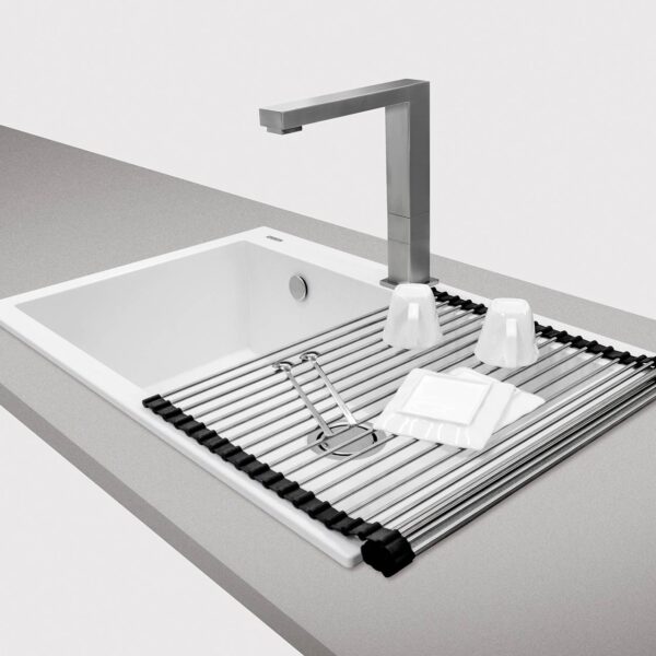 Égouttoir Roll-Up à usage multiple grille 454x315x9mm Noir/Inox N° 68